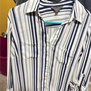 Mi Classic Navy and White Striped Shirt